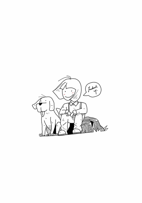 A boy and a dog