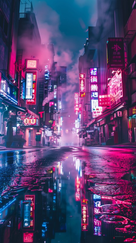 sfondi neon, cityscape