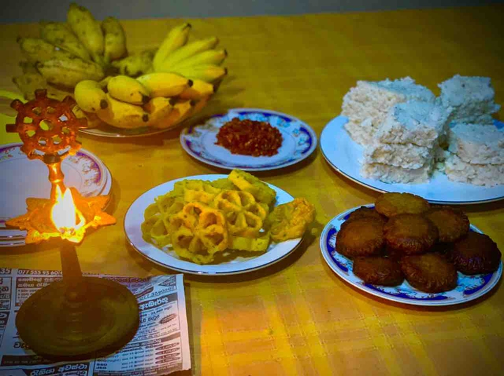 Sri Lankan New year food table