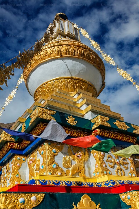 fonds d'écran stupa, blue