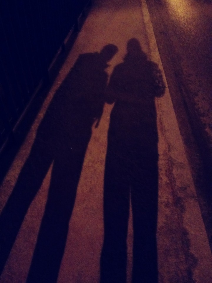 shadows of my and my best friend(me is this guy on righy)
