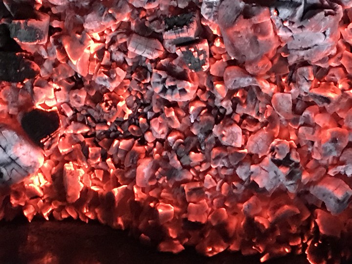 burning coal