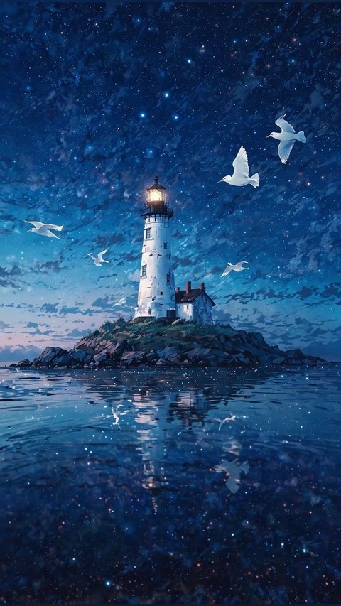 ocean, night वॉलपेपर
