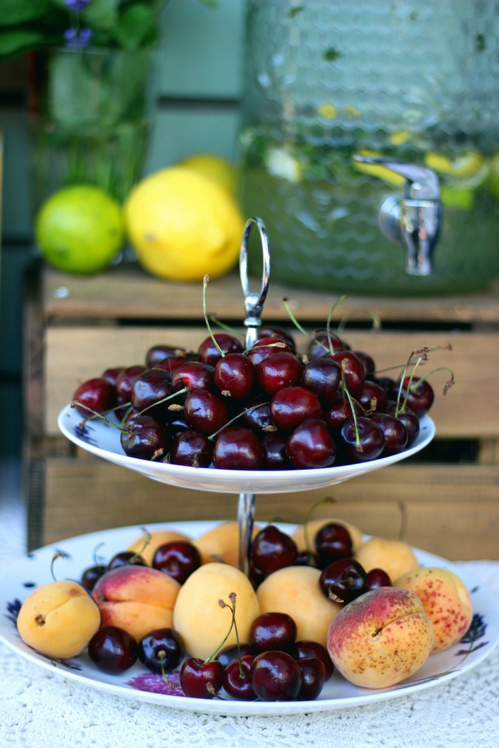 Cherries and apricots