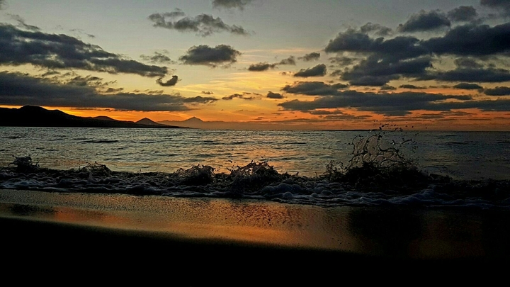 sunset and the ocean