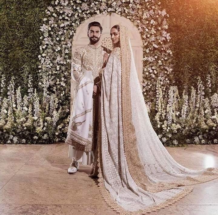 Deepika and ranveer Singh in their wedding reception
