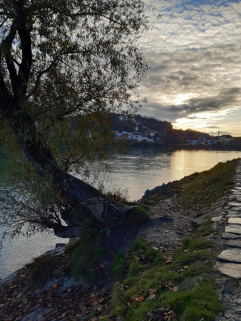Sunset in the middle of three river