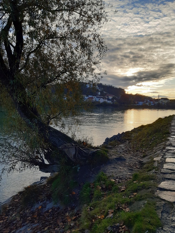 Sunset in the middle of three river