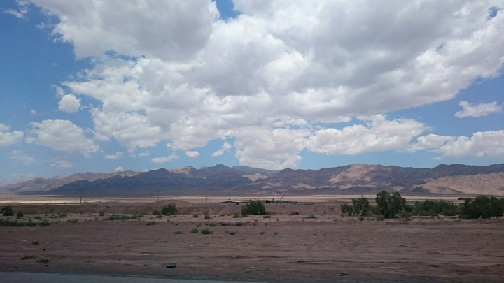 Desert, mountains and clouds