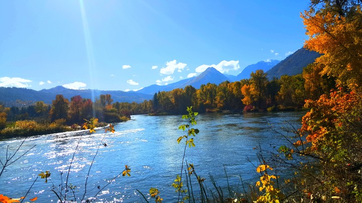 River in the sunlight. Leavenworth, WA.