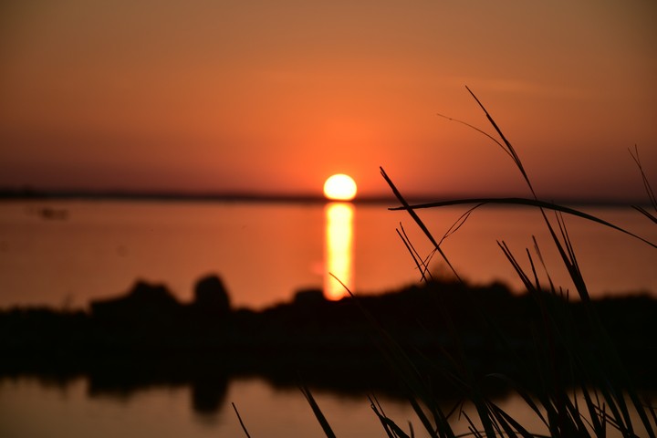 Sunset in Balaton lake