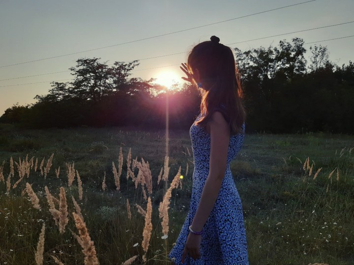 закат в лесу