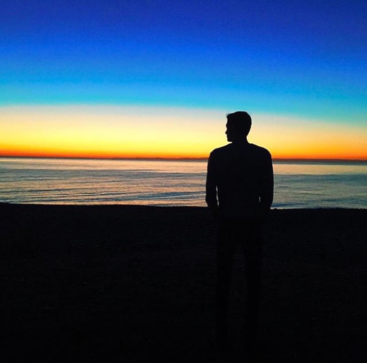 Man at sunset