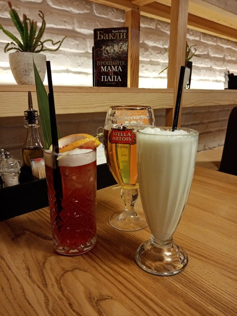 In the cafe.