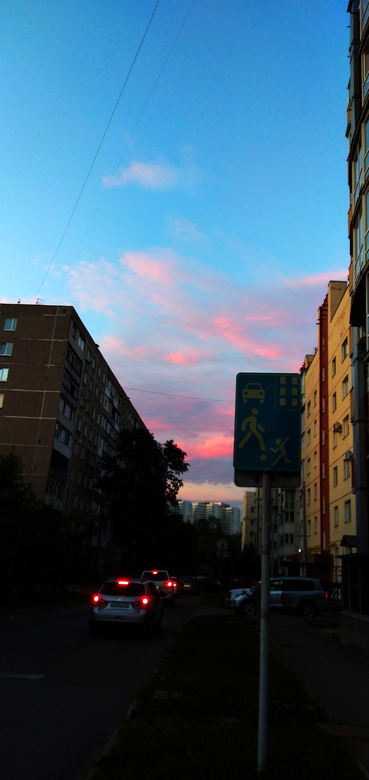 A deep red sunset