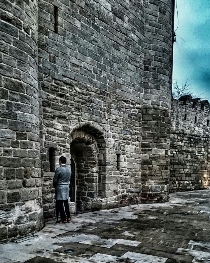 man near wall