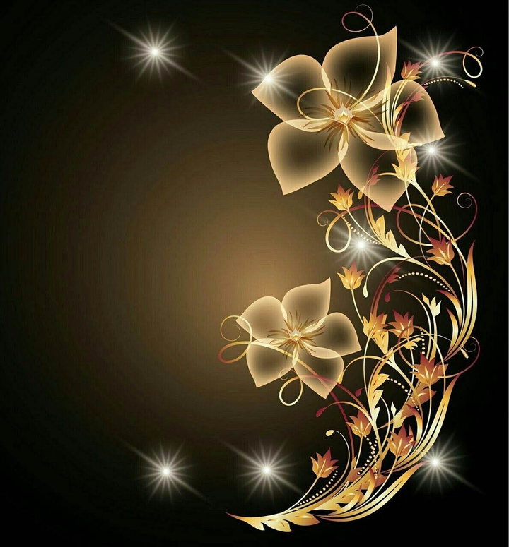 Blumenbild in Gold