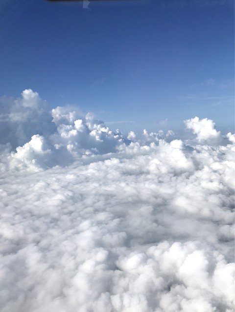 Puffy clouds in the sky
