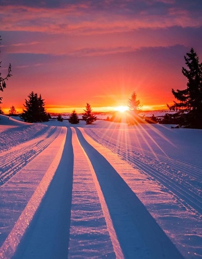 snow sunset