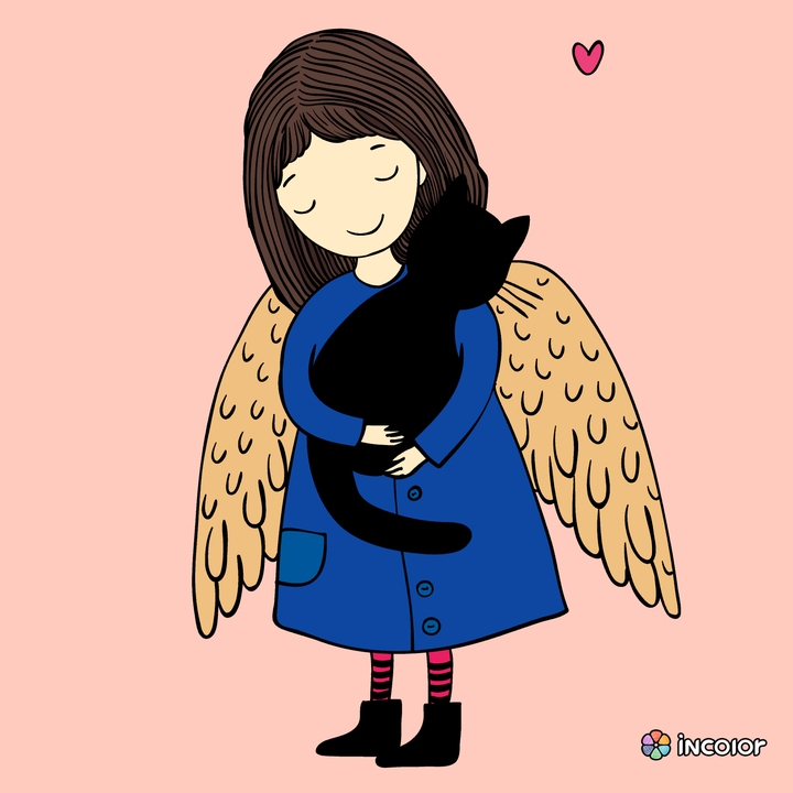 girl and Mr cat
