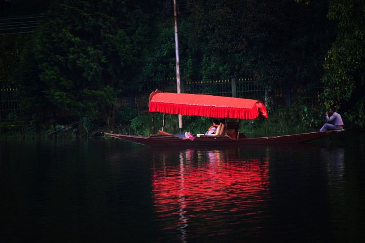beautiful boat in lake