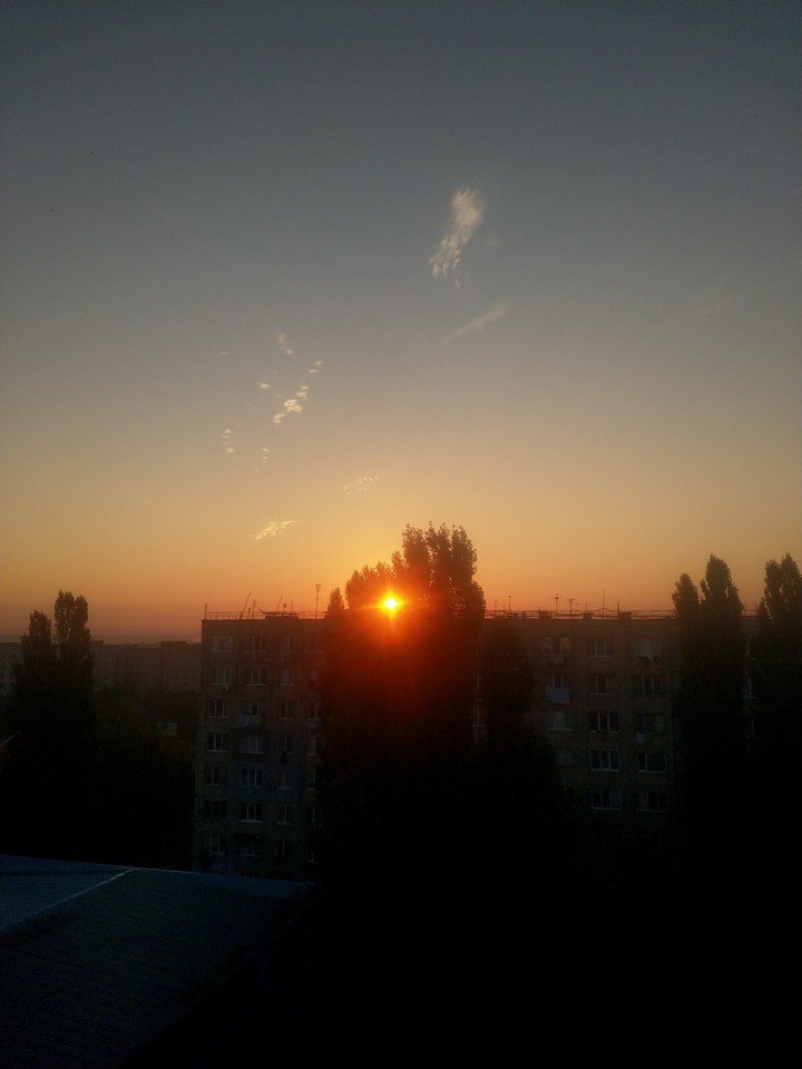 Sunset in town