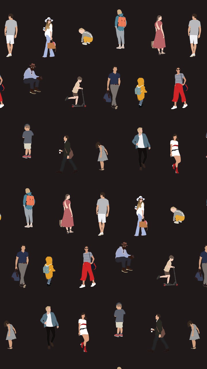 flat vector people pattern 01