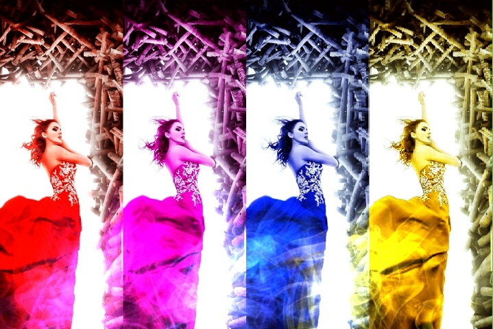 Color Girl, Red, pink, blue,  yellow