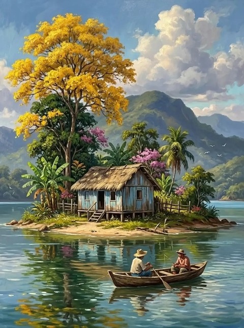 обои boat, Painting