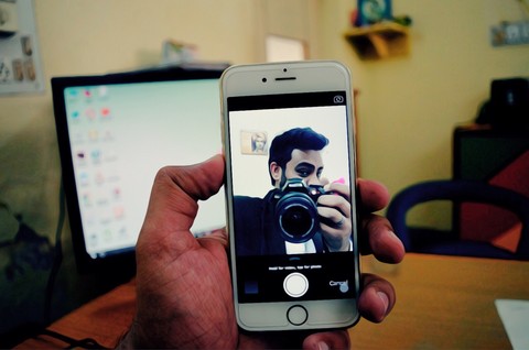 selfie in Iphone