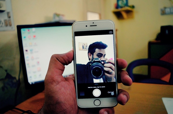 selfie in Iphone