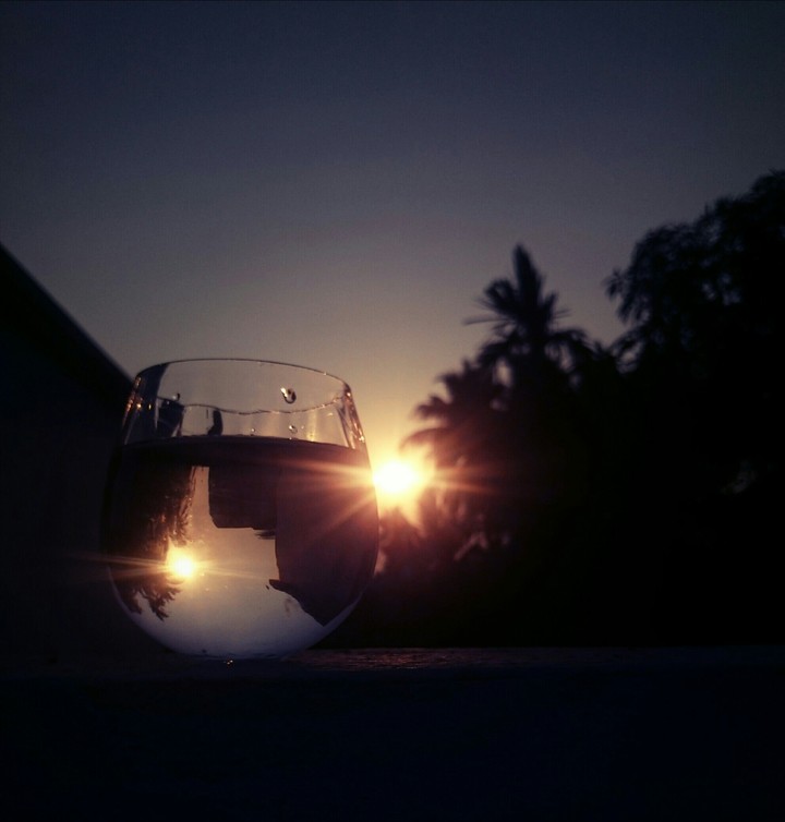sunset though the glass