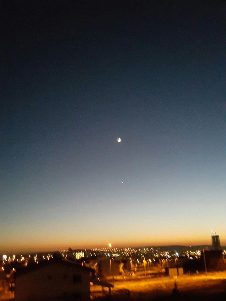 sunset from city