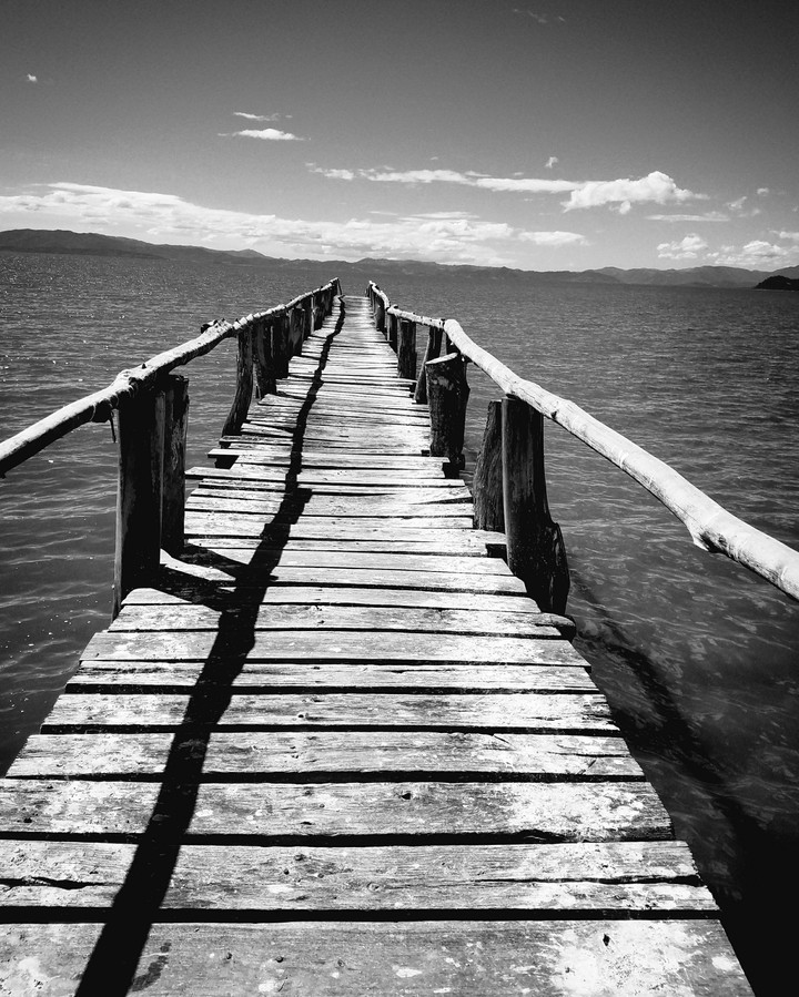 black and white dock