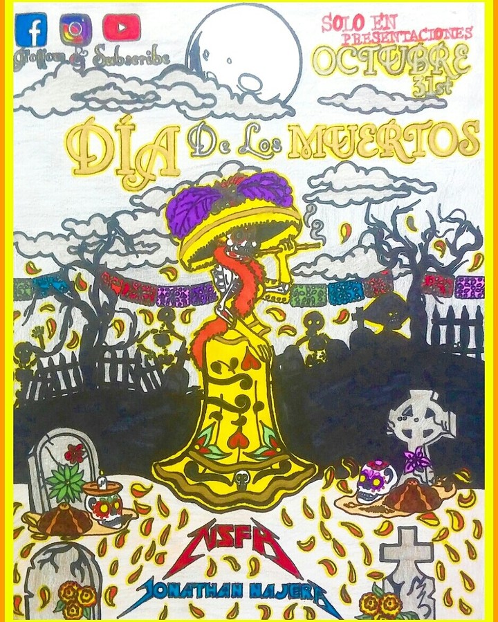 New Drawing Poster NSFH: DÍA De Los MUERTOS By JN