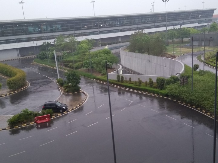 A rainy day at IGI Airport, New Delhi