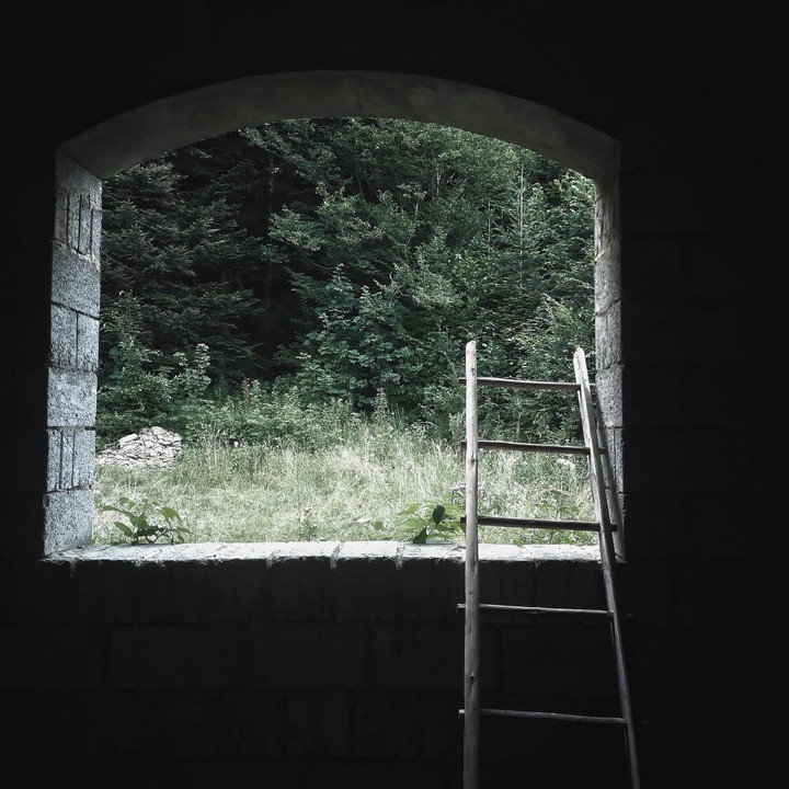 The ladder in abandoned building