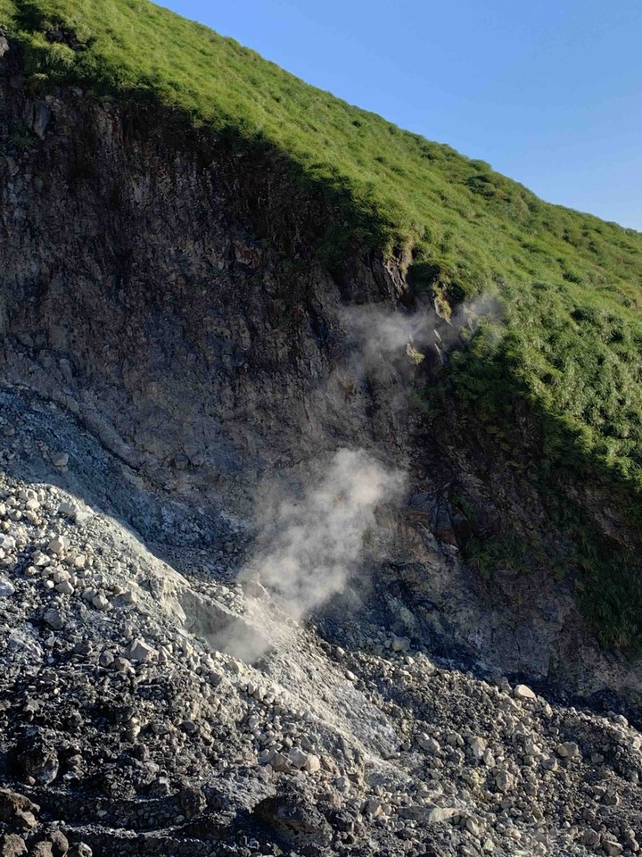 The fart from the earth (white steam from the fumaroles)