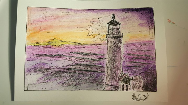 Lighthouse at Sunset