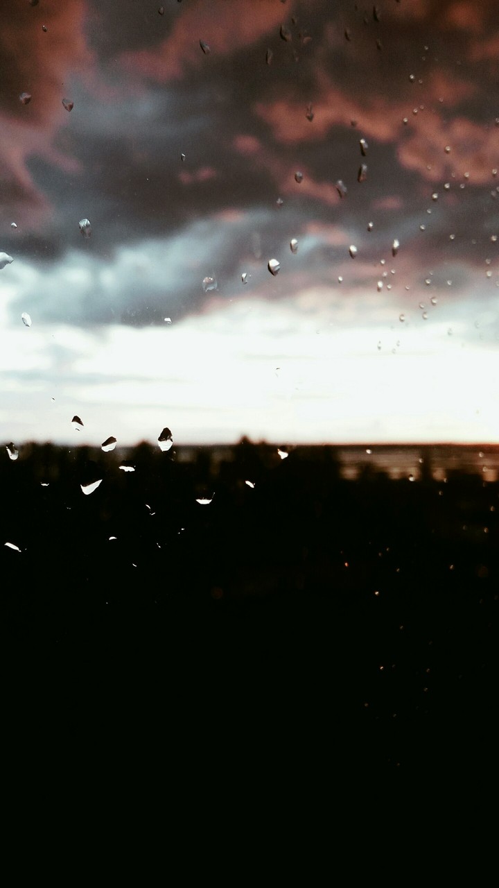 Sunset and rain