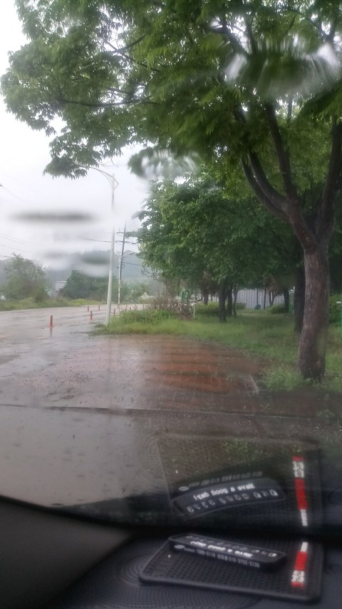 A rainy day car in