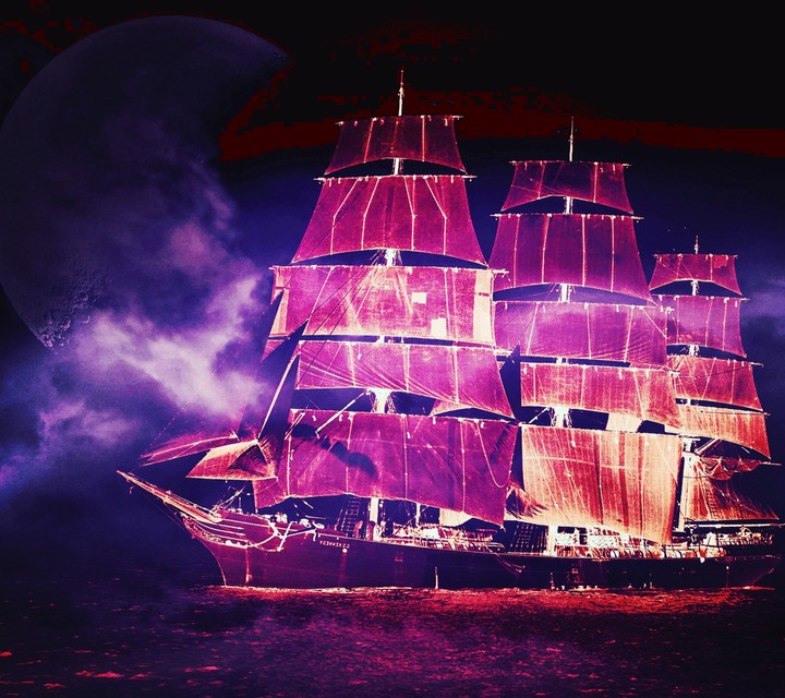 Pirate Ship At Night