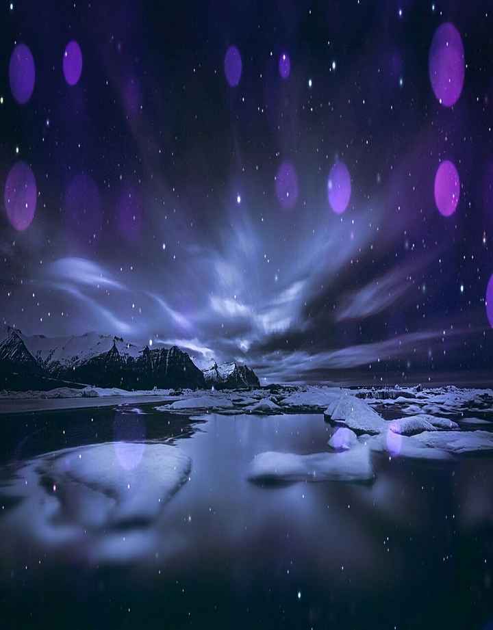 Mountains & galaxy