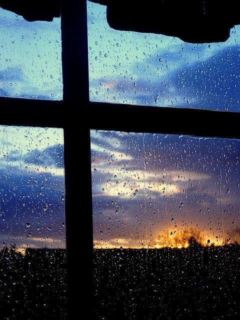 rain day sunset