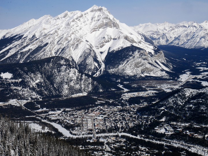 town surrounded by mountains