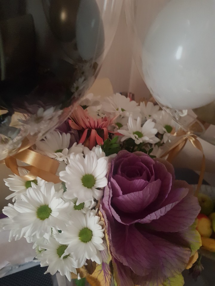flowers and balloons