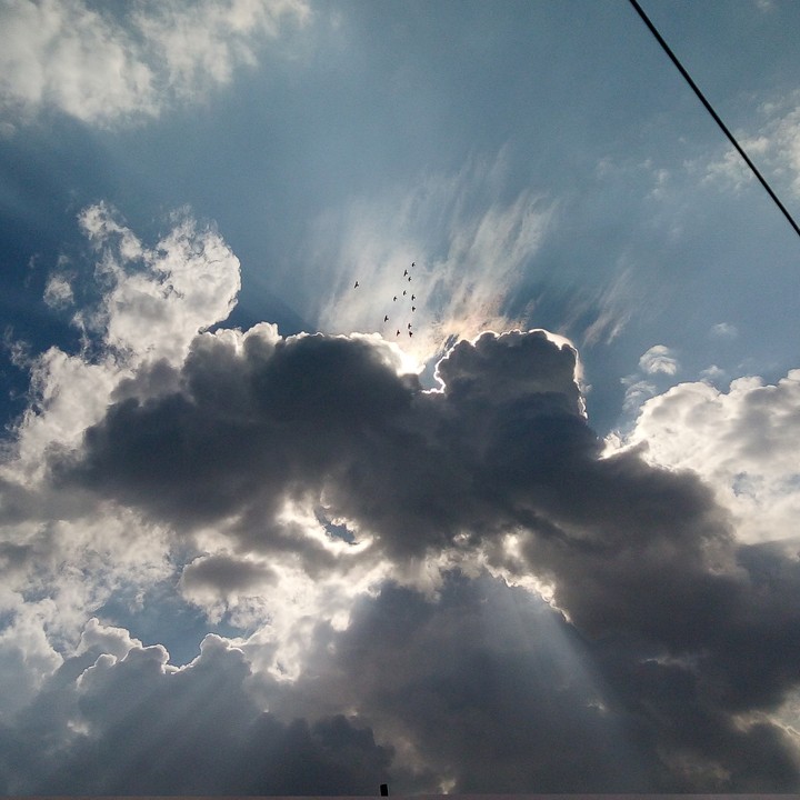 The wonderful sun rays penetrate the clouds