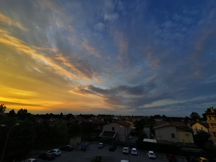 Sunset from a balcony