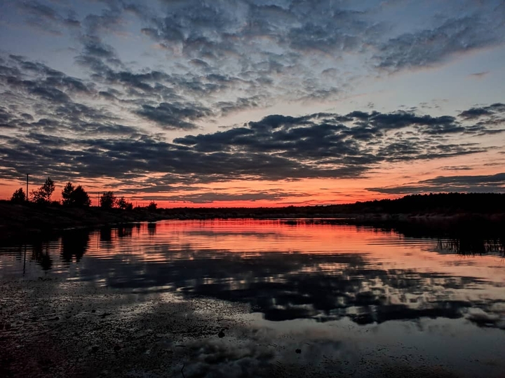 sunset in reflection