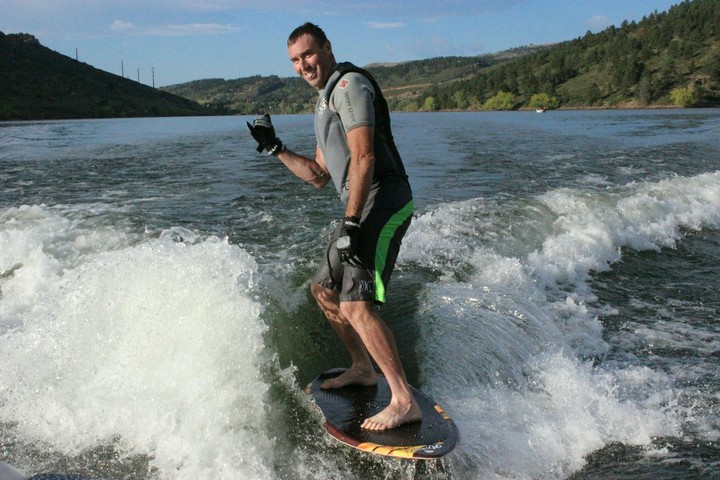 wakesurfing